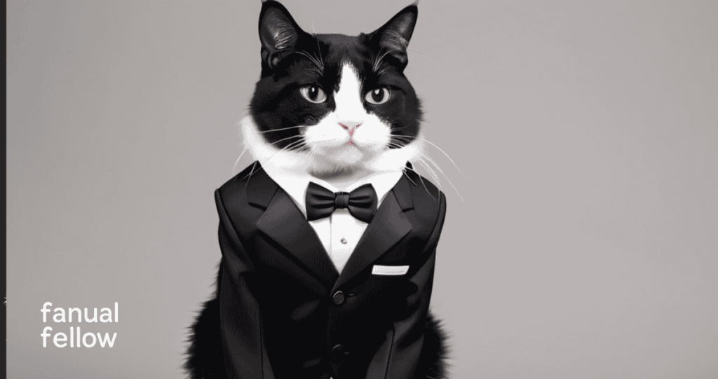 Suit-Inspired Tuxedo Cat